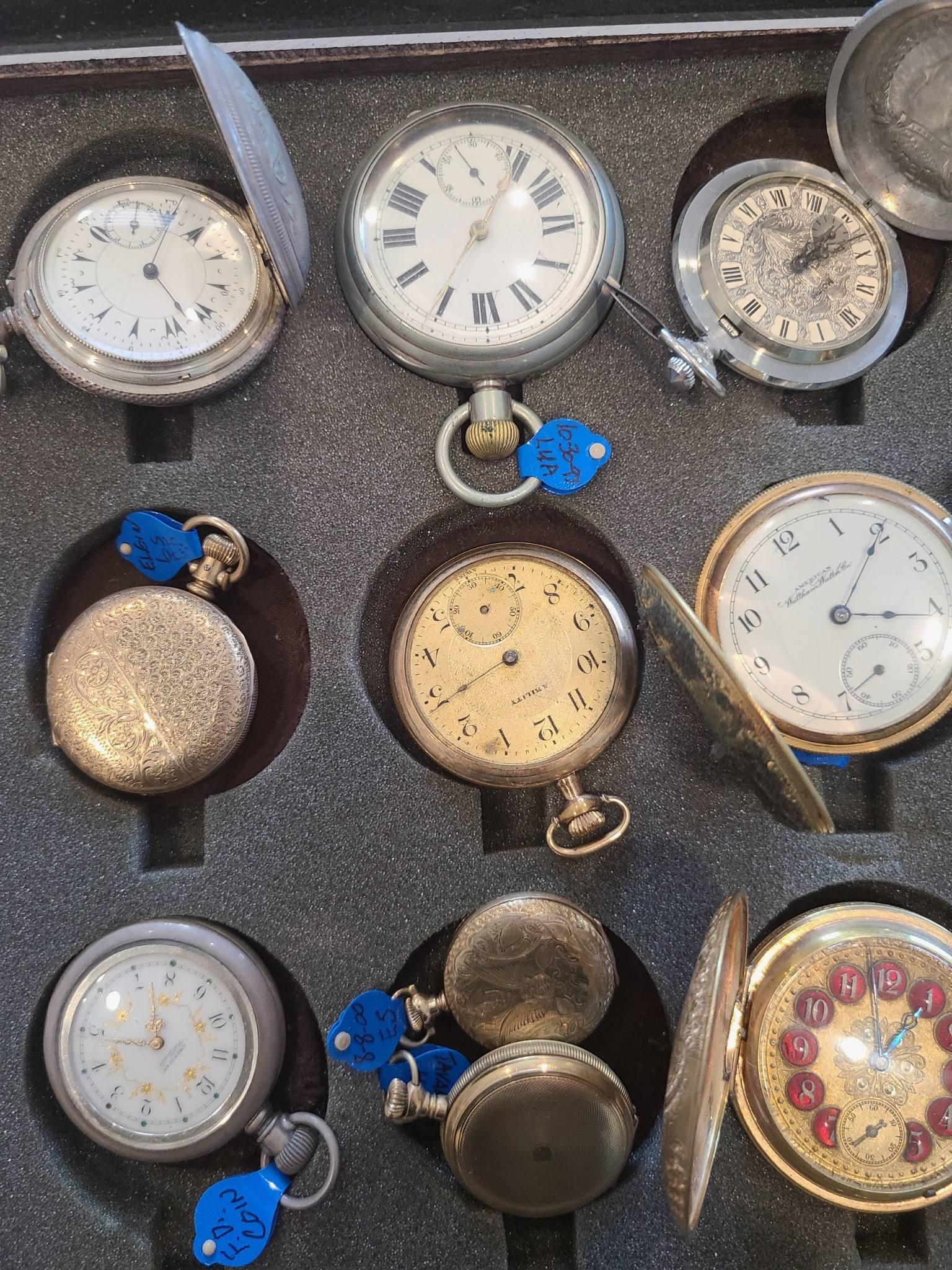 Antique pocket watch collection Elgin Waltham gold silver cases Las Vegas - sell antique watches Las Vegas